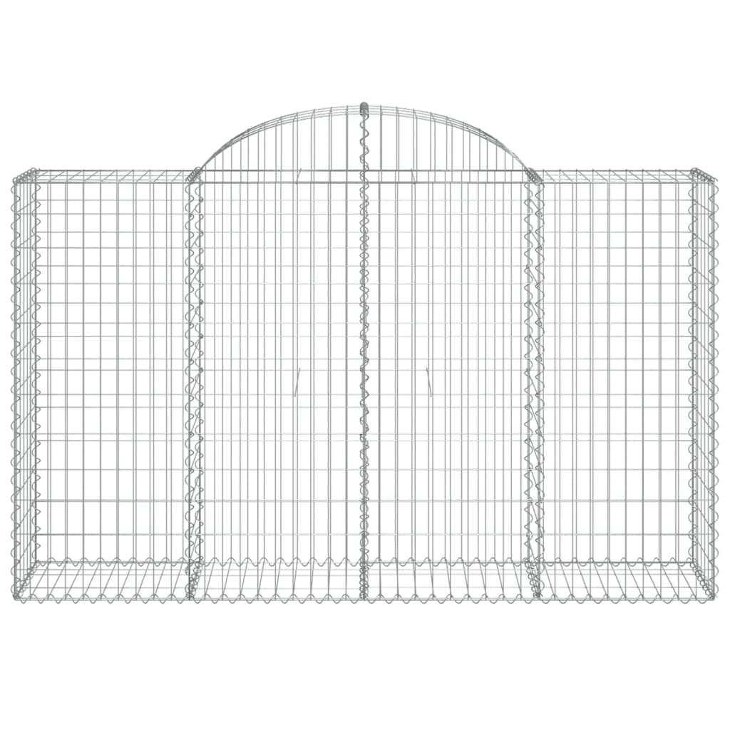 NNEVL Arched Gabion Baskets 3 pcs 200x50x120/140 cm Galvanised Iron-3