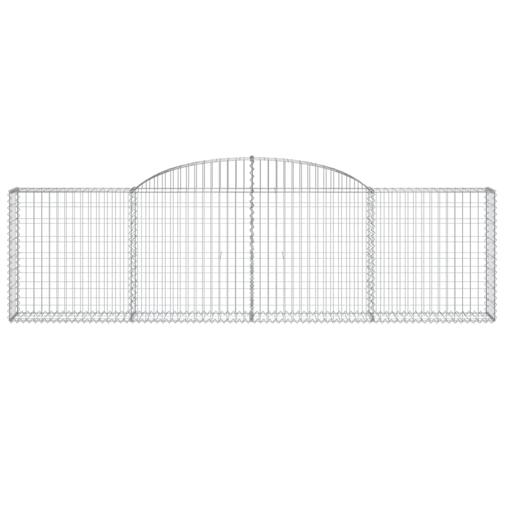 NNEVL Arched Gabion Baskets 2 pcs 300x30x80/100 cm Galvanised Iron-3