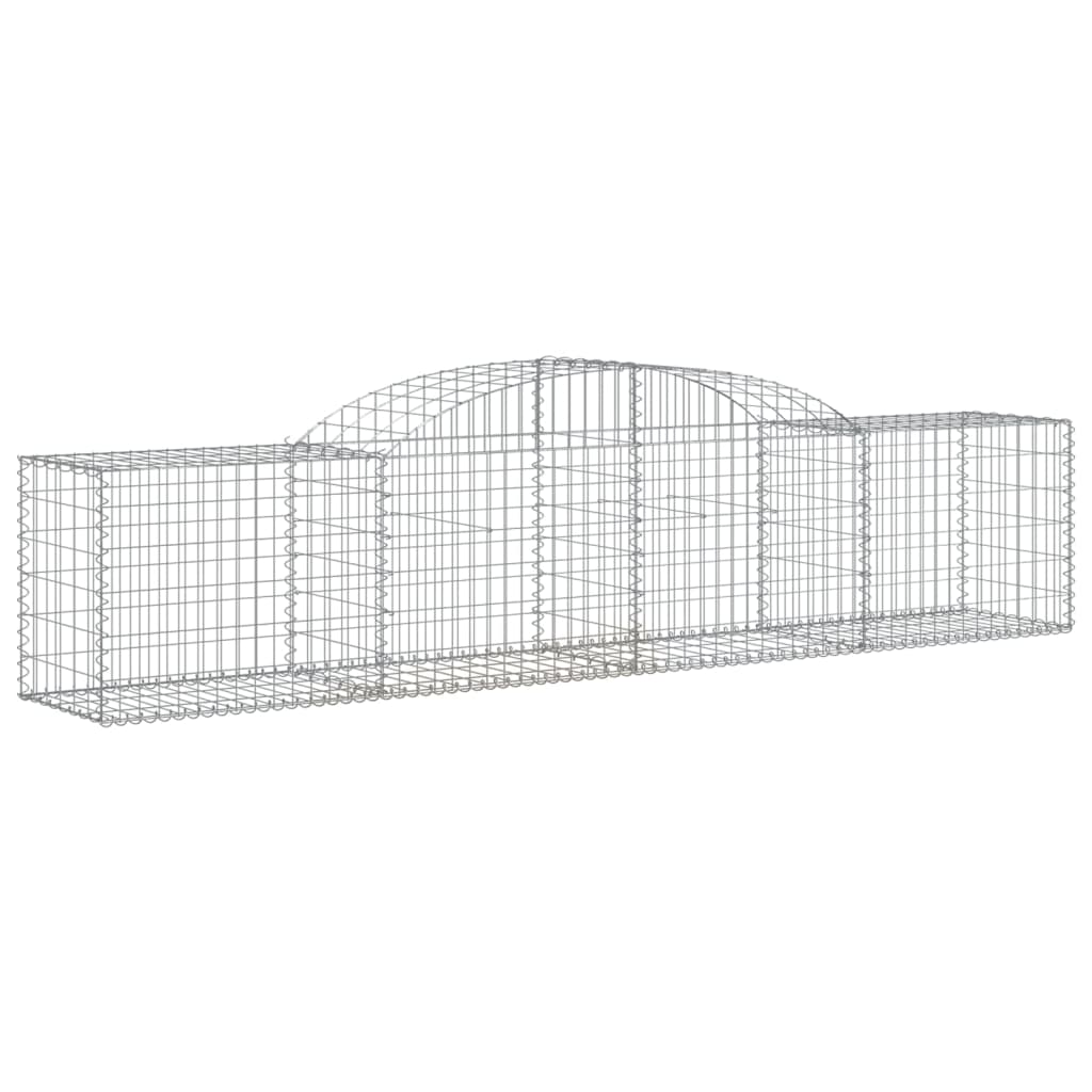 NNEVL Arched Gabion Baskets 2 pcs 300x50x60/80 cm Galvanised Iron-2