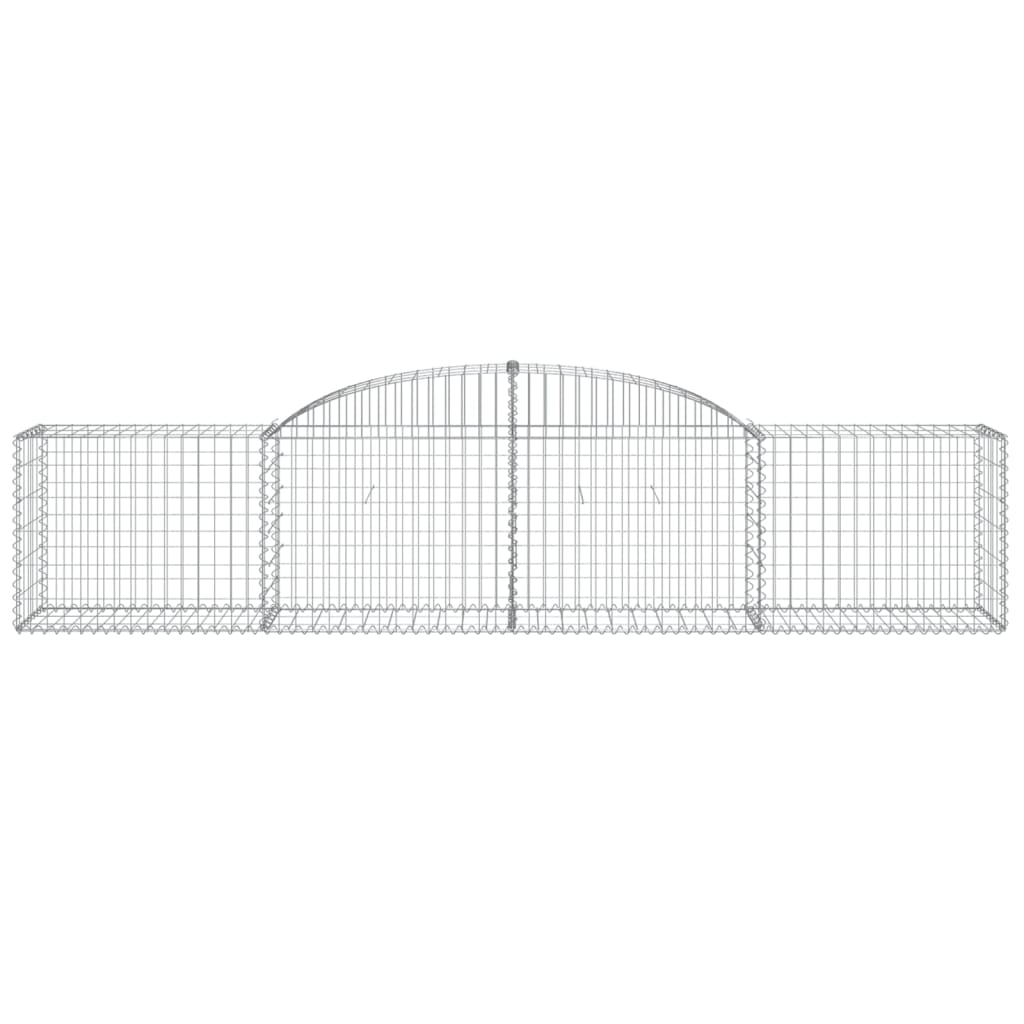 NNEVL Arched Gabion Baskets 2 pcs 300x50x60/80 cm Galvanised Iron-3