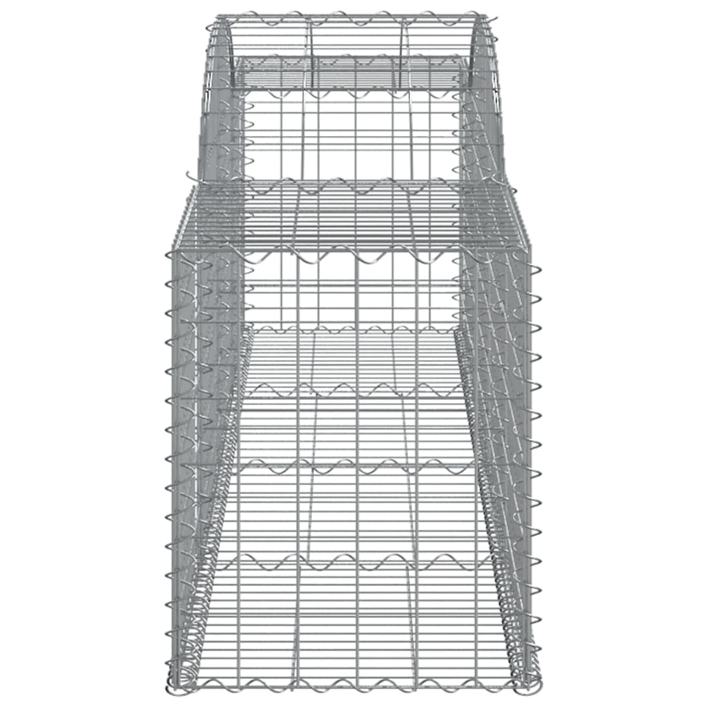 NNEVL Arched Gabion Baskets 2 pcs 300x50x60/80 cm Galvanised Iron-4