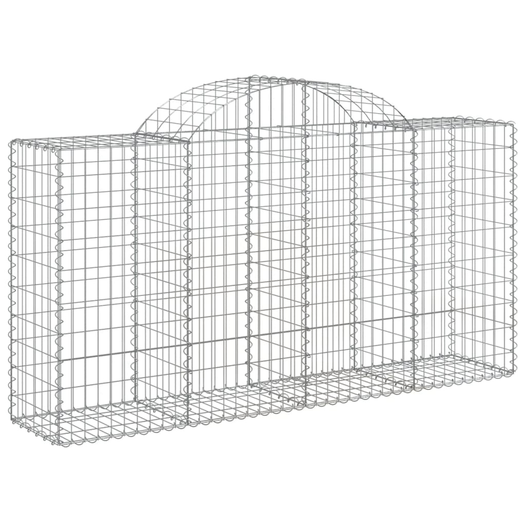 NNEVL Arched Gabion Basket 200x50x100/120 cm Galvanised Iron-1