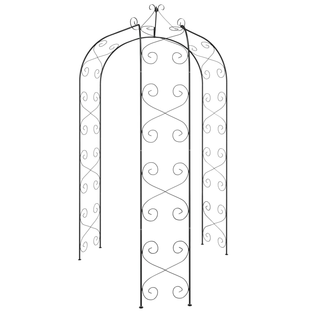 NNEVL Garden Arch Black Ø180x255 cm Steel-2