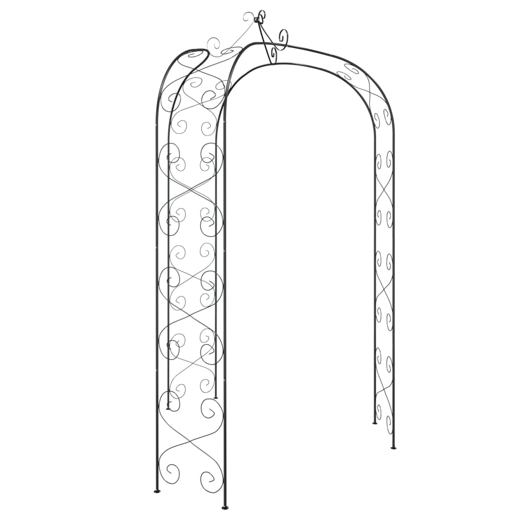 NNEVL Garden Arch Black Ø180x255 cm Steel-3