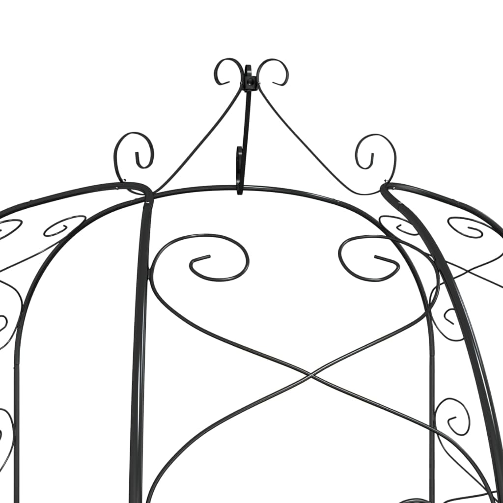 NNEVL Garden Arch Black Ø180x255 cm Steel-4