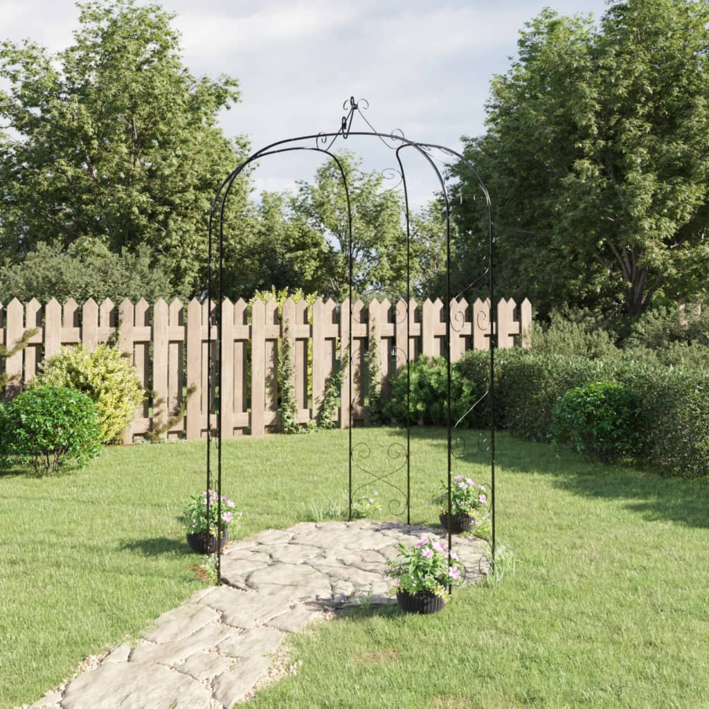 NNEVL Garden Arch Black Ø180x255 cm Steel-0