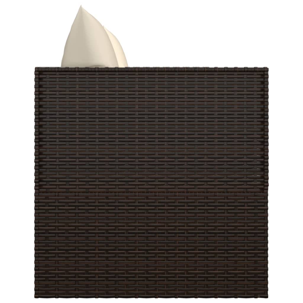NNEVL Outdoor Lounge Bed with Cushions Brown Poly Rattan-3