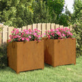 NNEVL Planters with Legs 2 pcs Rusty 49x47x50 cm Corten Steel-0