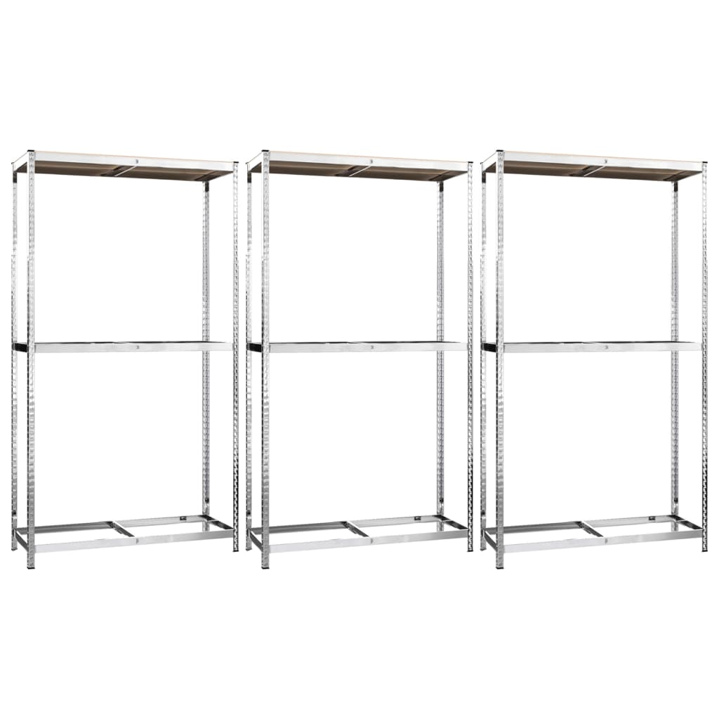 NNEVL 2-Layer Tire Racks 3 pcs Silver 110x40x180 cm Steel-1