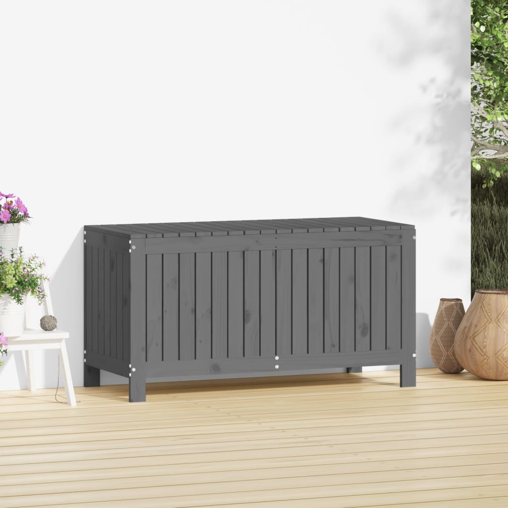 NNEVL Garden Storage Box Grey 115x49x60 cm Solid Wood Pine-2