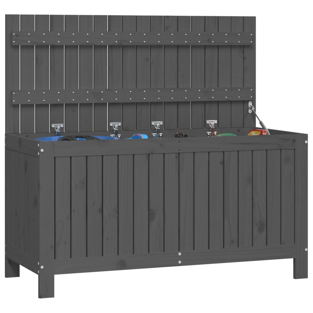 NNEVL Garden Storage Box Grey 115x49x60 cm Solid Wood Pine-3