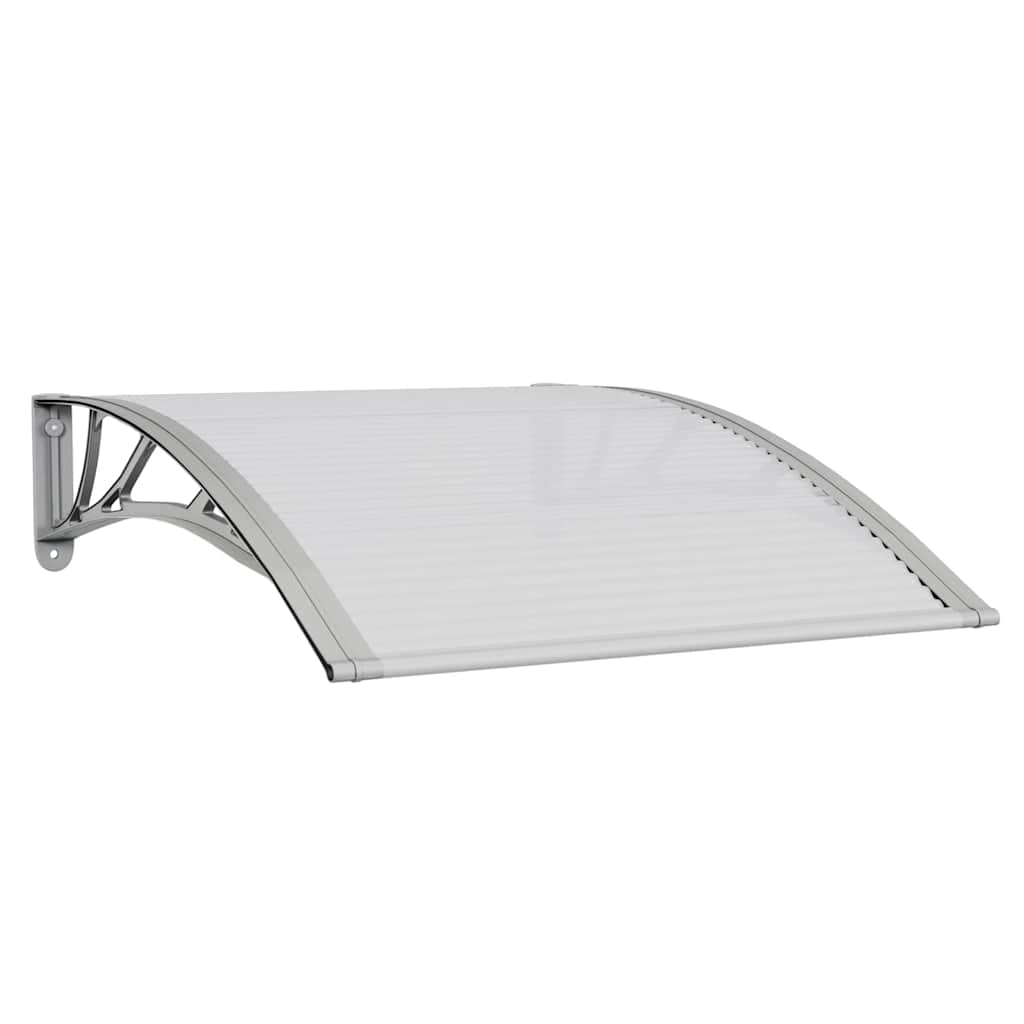 NNEVL Door Canopy Grey and Transparent 100x75 cm Polycarbonate-1