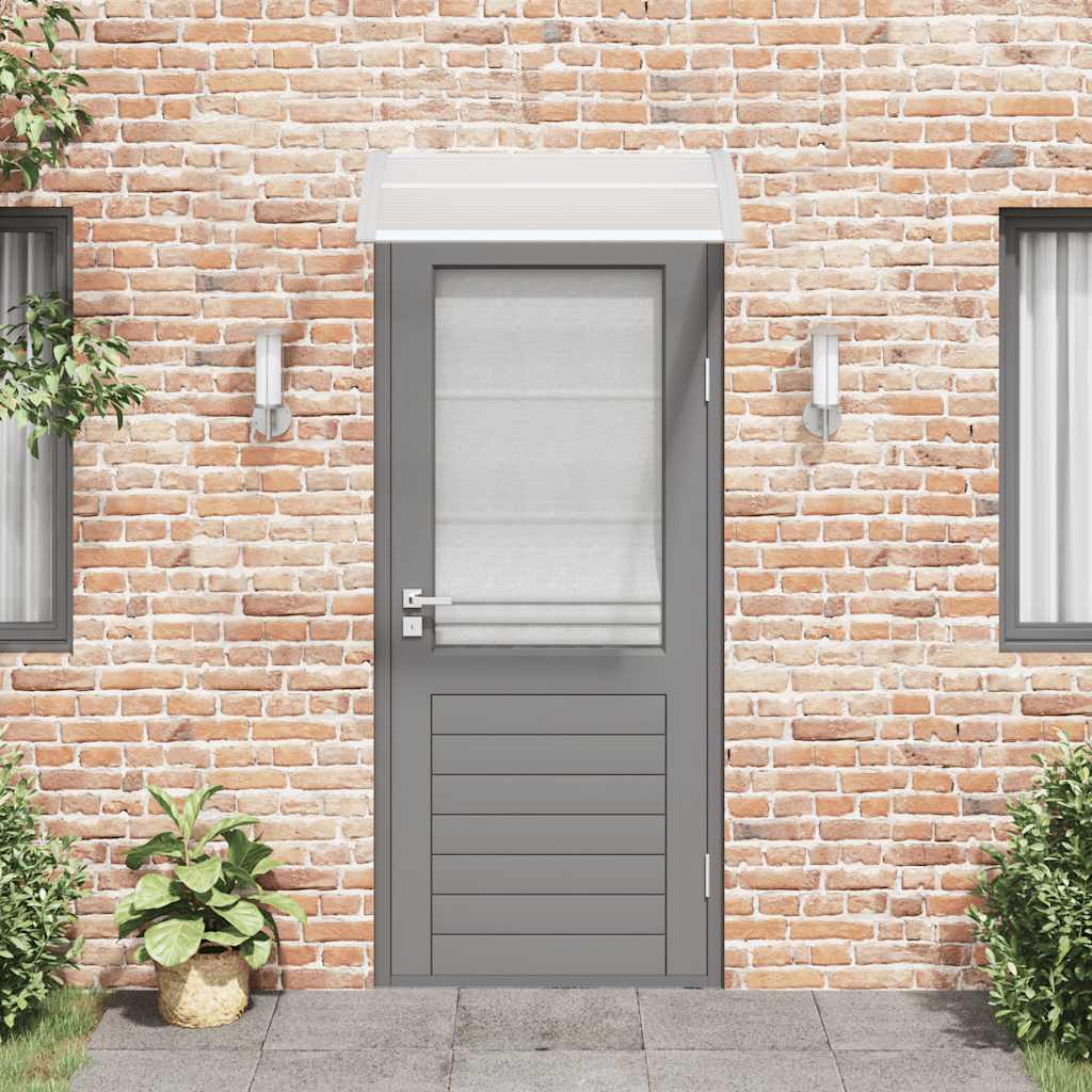 NNEVL Door Canopy Grey and Transparent 100x75 cm Polycarbonate-2