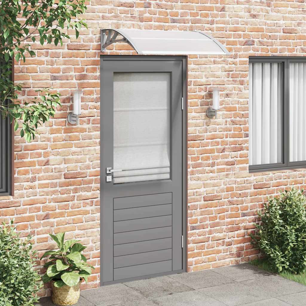 NNEVL Door Canopy Grey and Transparent 100x75 cm Polycarbonate-0