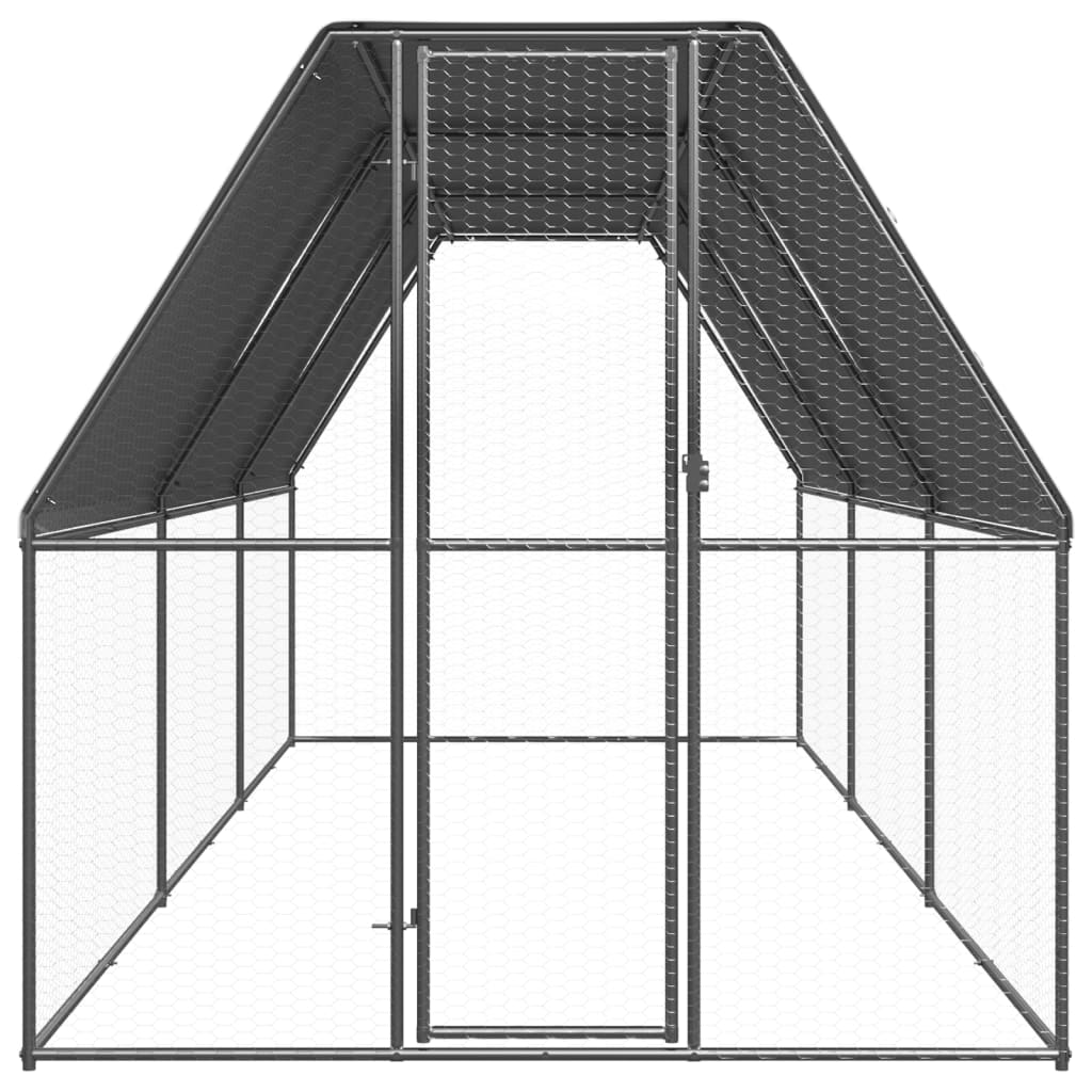 NNEVL Outdoor Chicken Cage 2x6x2 m Galvanised Steel-1