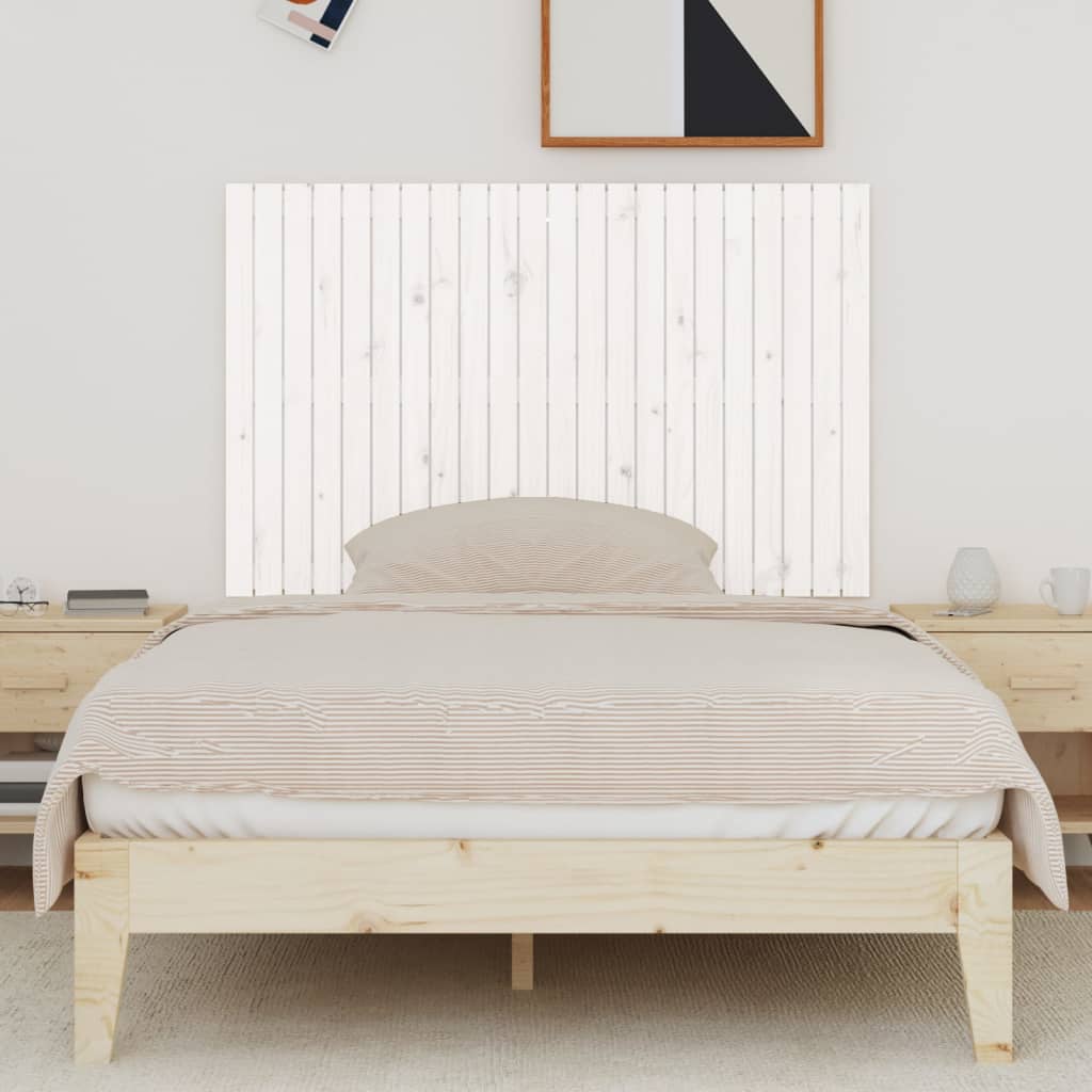 NNEVL Wall Headboard White 140x3x90 cm Solid Wood Pine-2