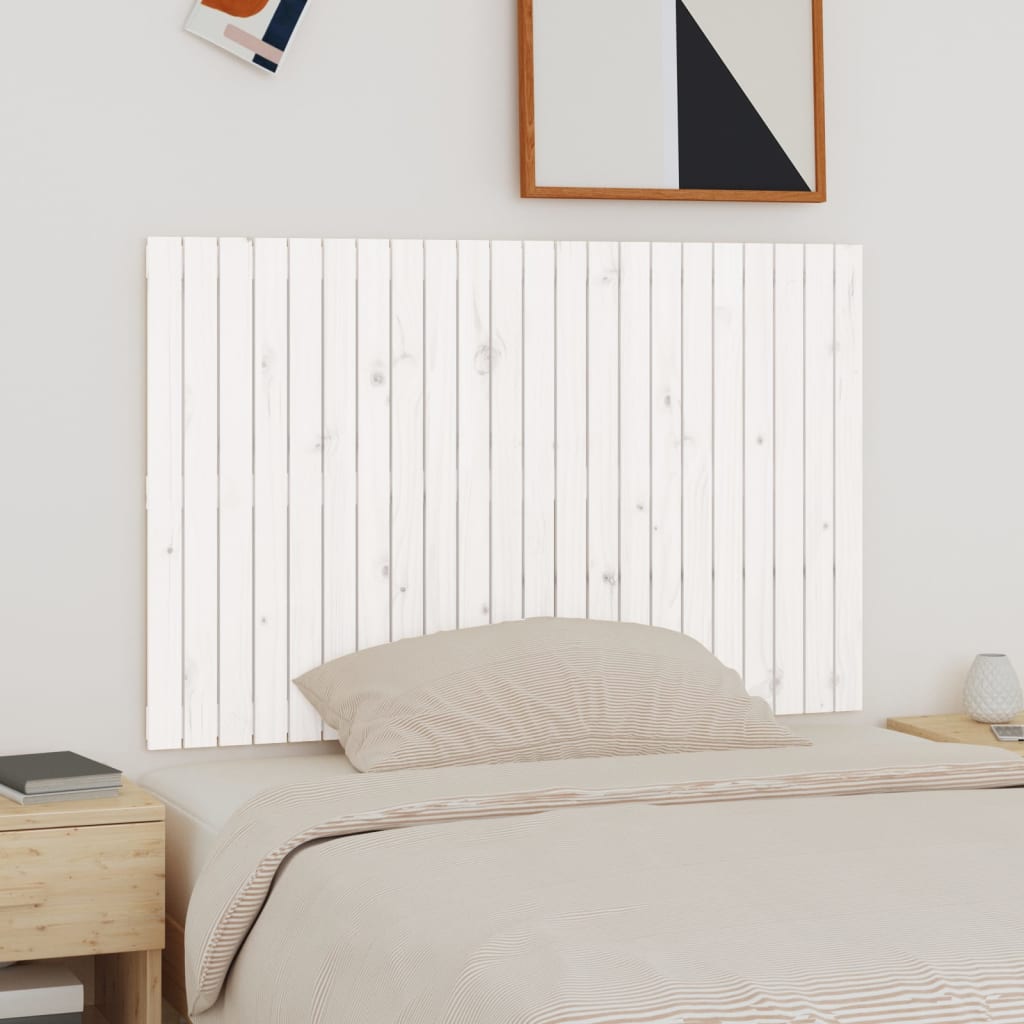 NNEVL Wall Headboard White 140x3x90 cm Solid Wood Pine-0