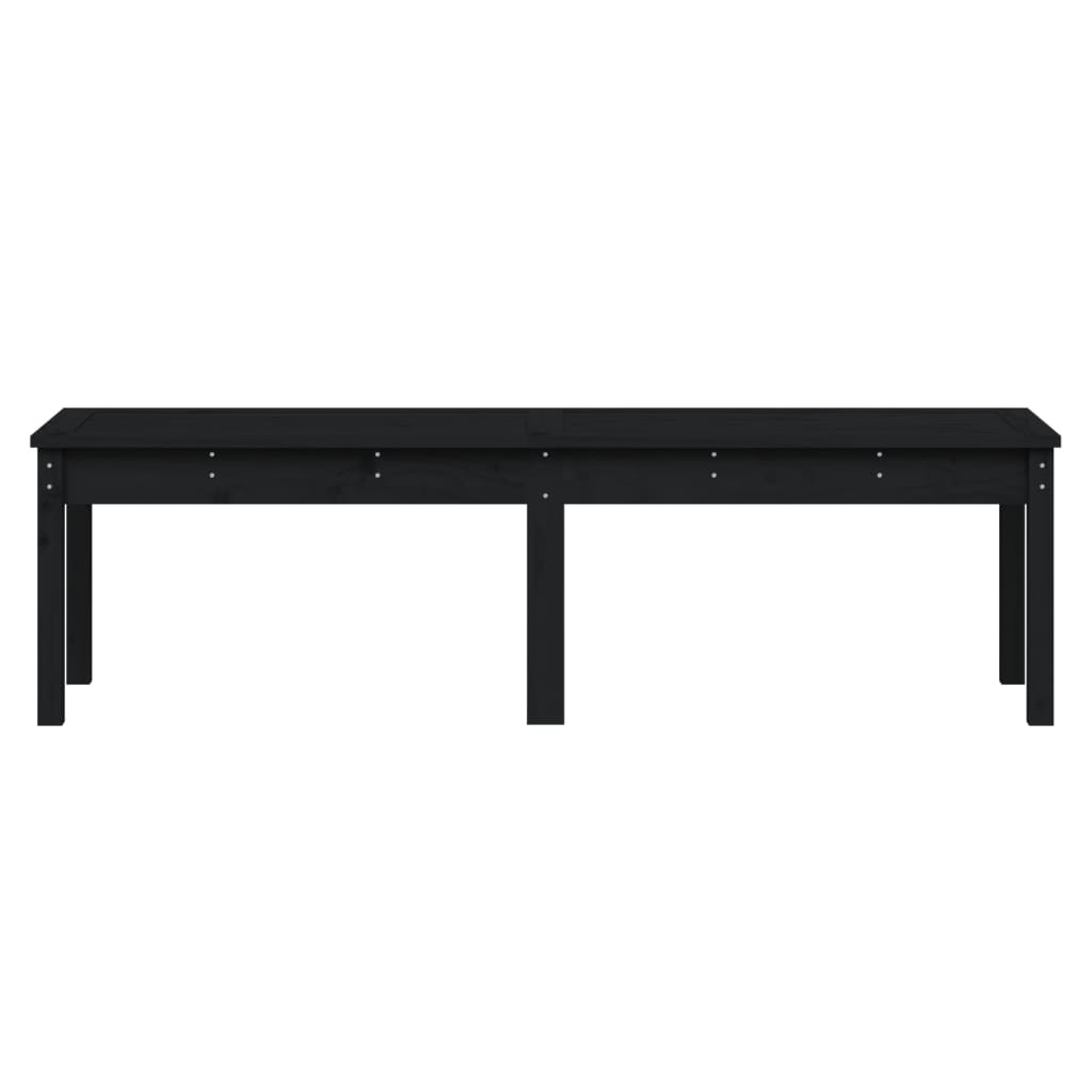 NNEVL 2-Seater Garden Bench Black 159.5x44x45 cm Solid Wood Pine-3
