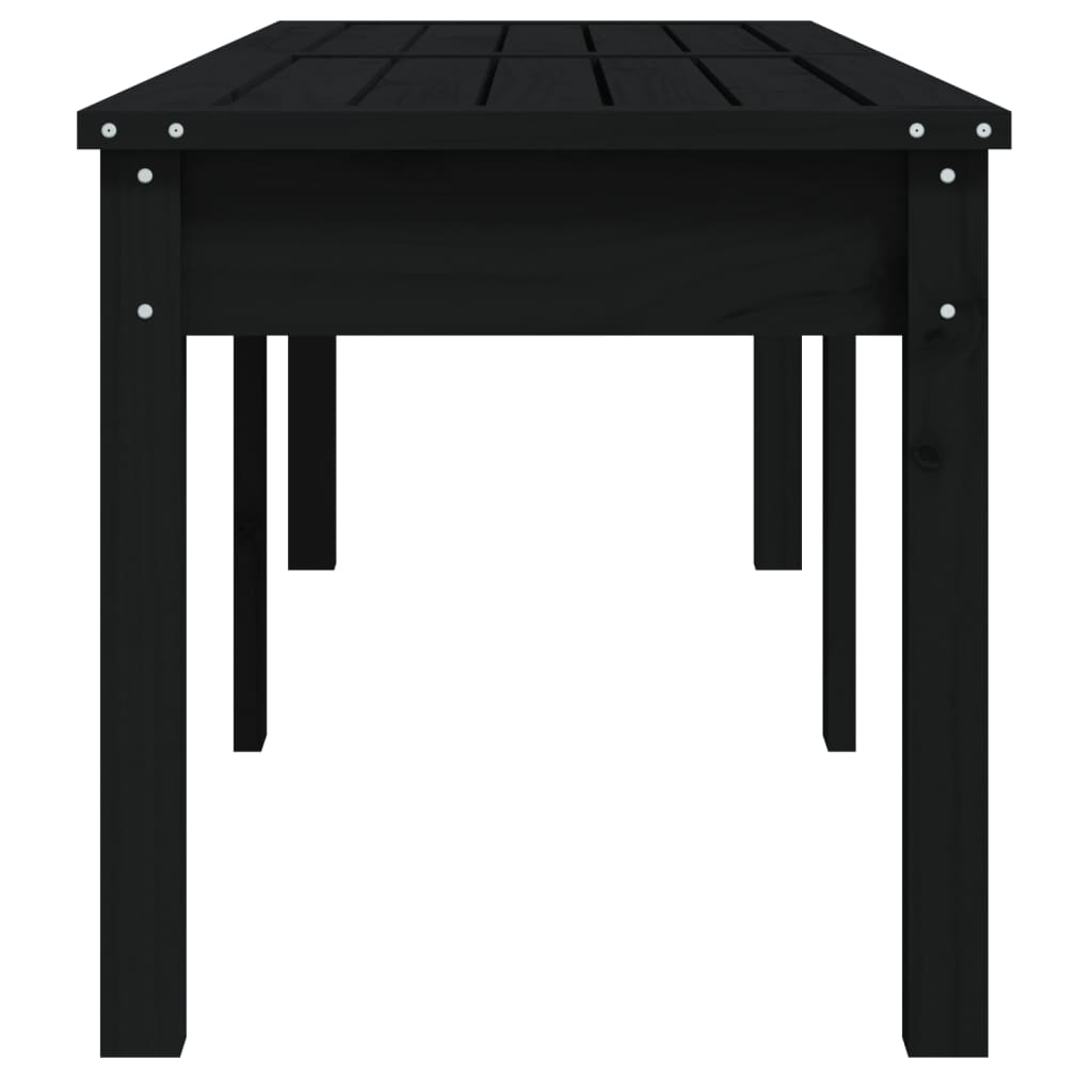 NNEVL 2-Seater Garden Bench Black 159.5x44x45 cm Solid Wood Pine-4