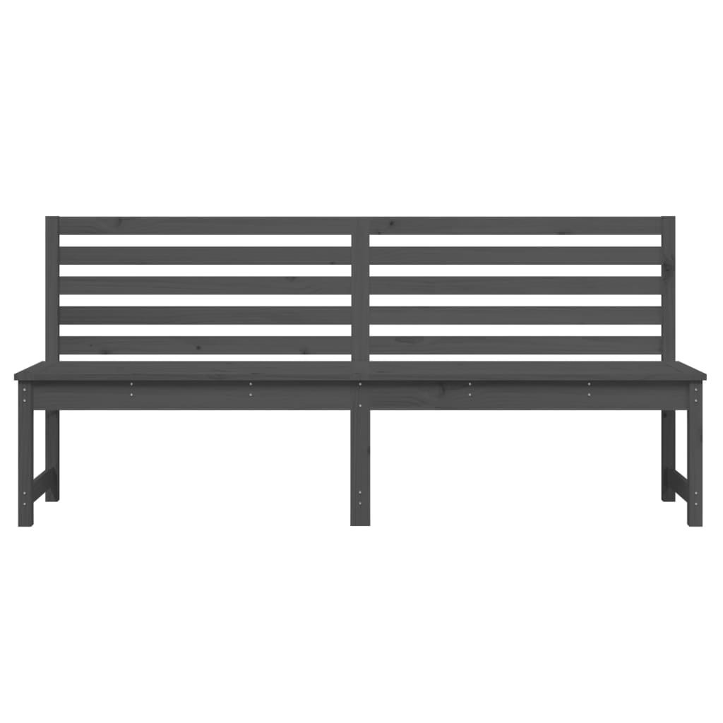 NNEVL Garden Bench Grey 201.5 cm Solid Wood Pine-3