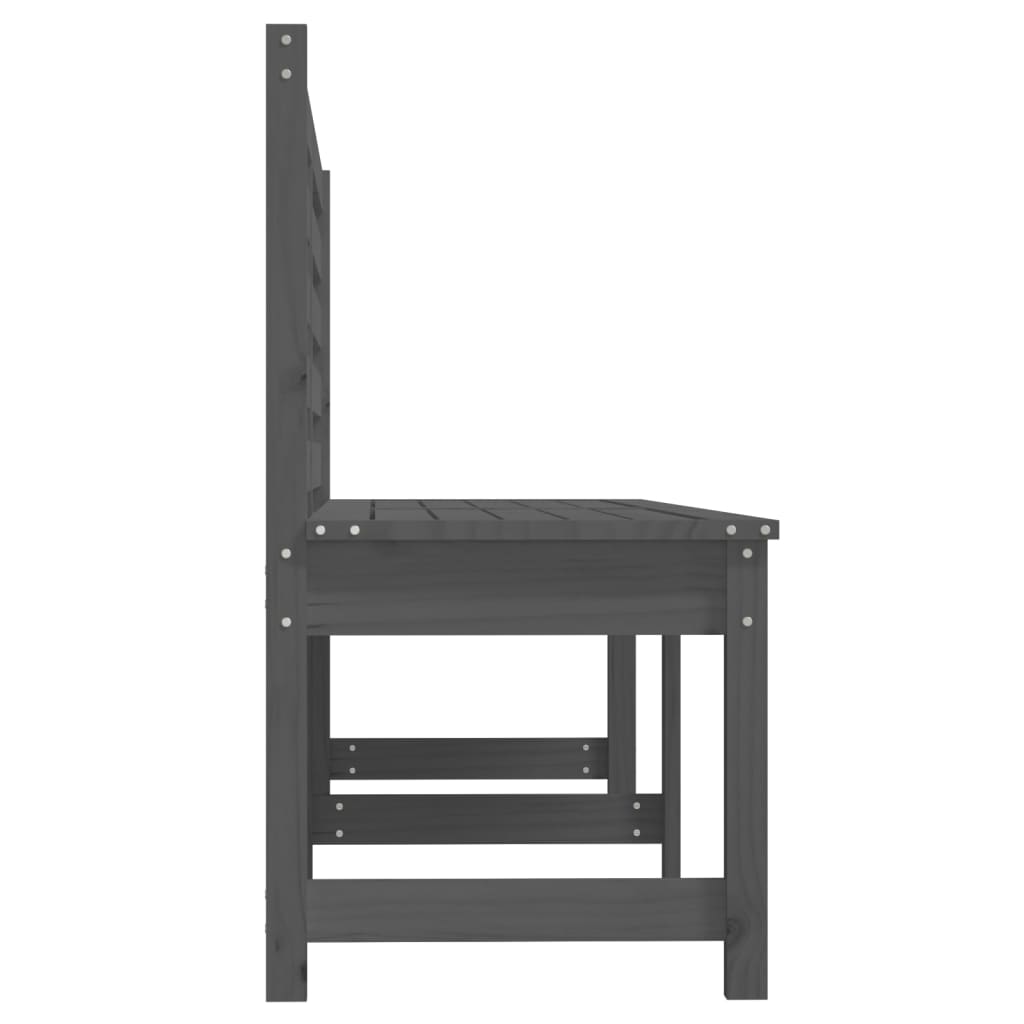 NNEVL Garden Bench Grey 201.5 cm Solid Wood Pine-4