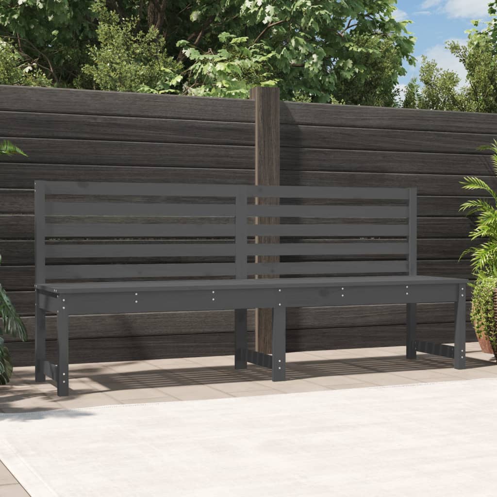 NNEVL Garden Bench Grey 201.5 cm Solid Wood Pine-0
