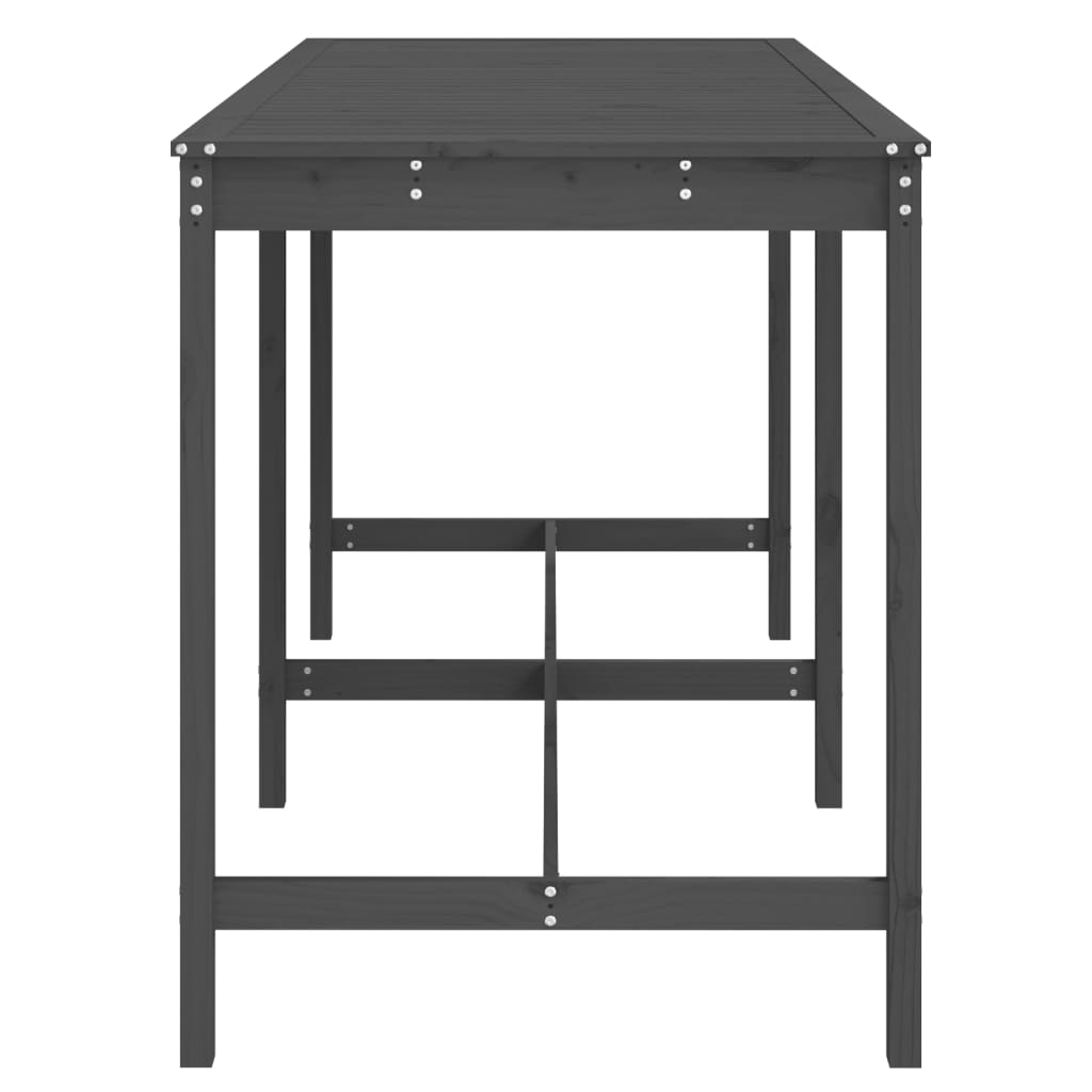 NNEVL Garden Table Grey 203.5x90x110 cm Solid Wood Pine-4