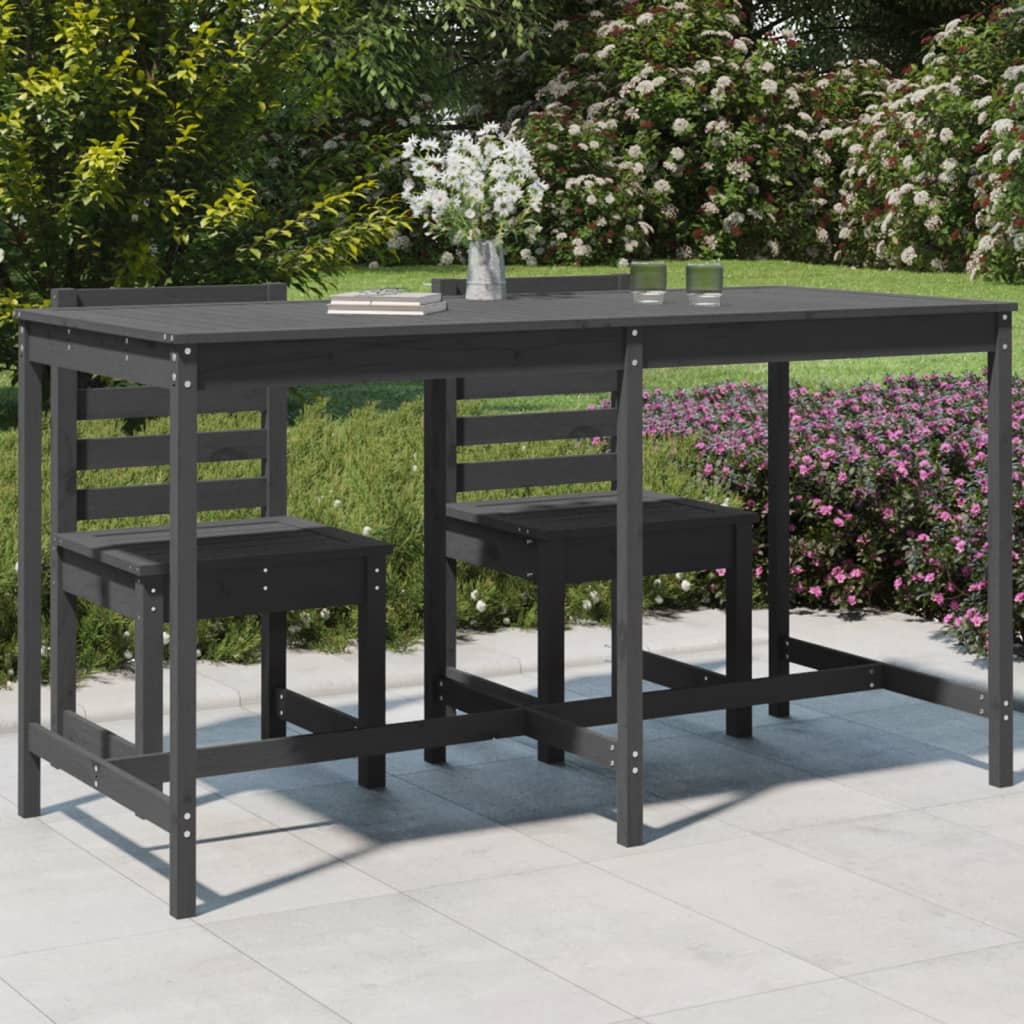 NNEVL Garden Table Grey 203.5x90x110 cm Solid Wood Pine-0
