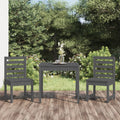 NNEVL 3 Piece Garden Bistro Set Grey Solid Wood Pine-0