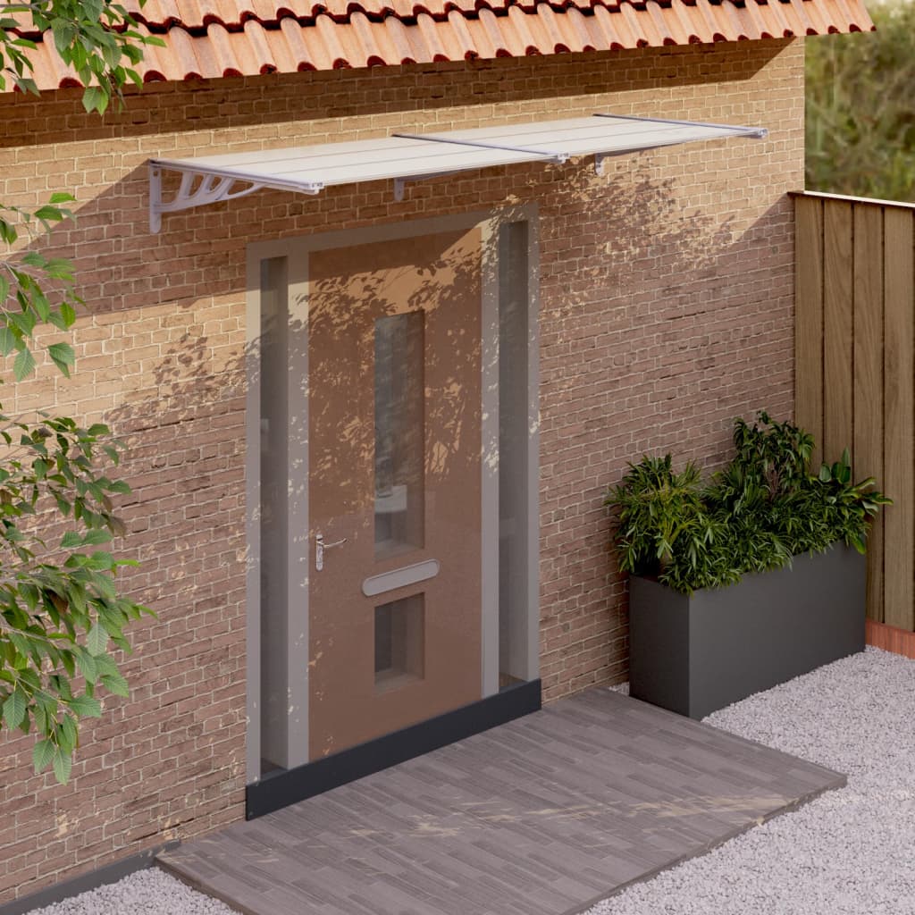 NNEVL Door Canopy Grey and Transparent 239x90 cm Polycarbonate-0
