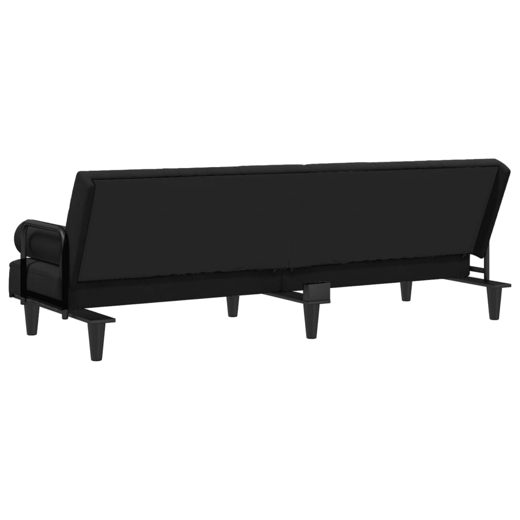NNEVL Sofa Bed with Armrests Black Velvet-4