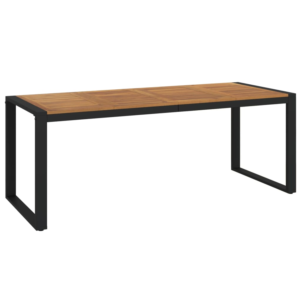 NNEVL Garden Table with U-shaped Legs 200x90x75 cm Solid Wood Acacia-1