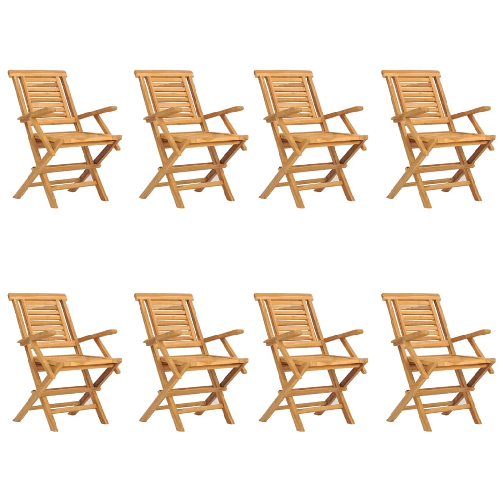 NNEVL Folding Garden Chairs 8 pcs 56x63x90 cm Solid Wood Teak-1