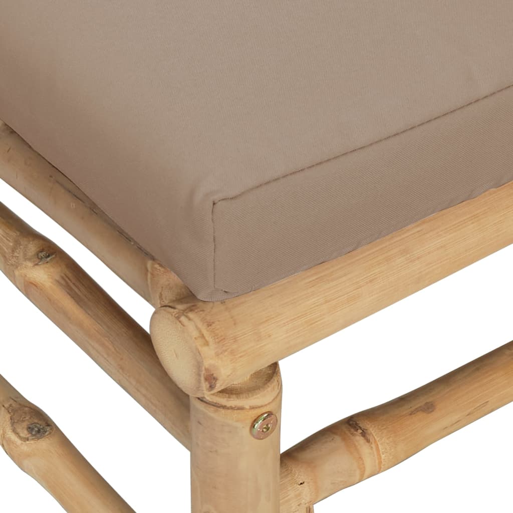 NNEVL Garden Corner Sofas with Taupe Cushions 2 pcs Bamboo-4