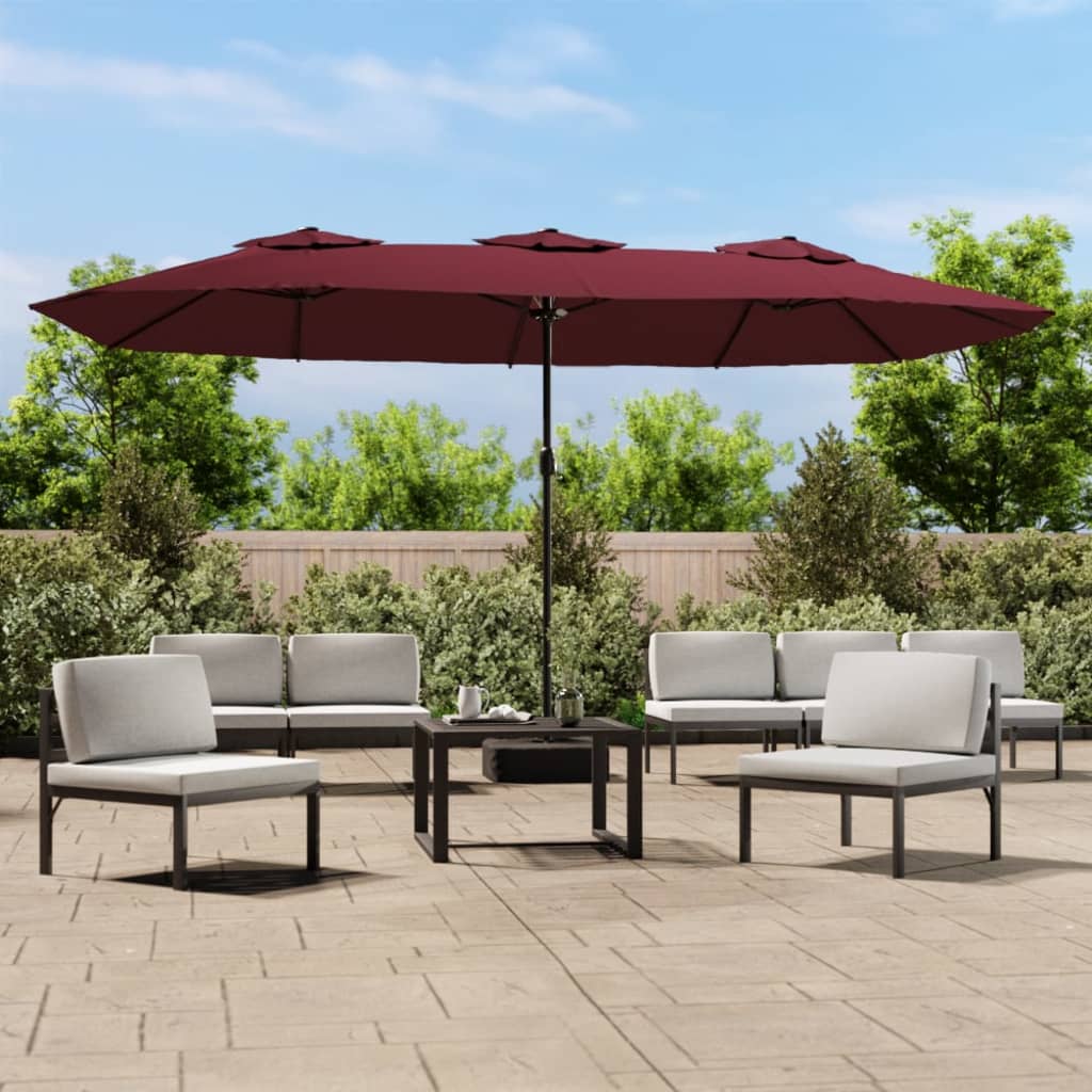 NNEVL Double-Head Parasol Bordeaux Red 449x245 cm-0