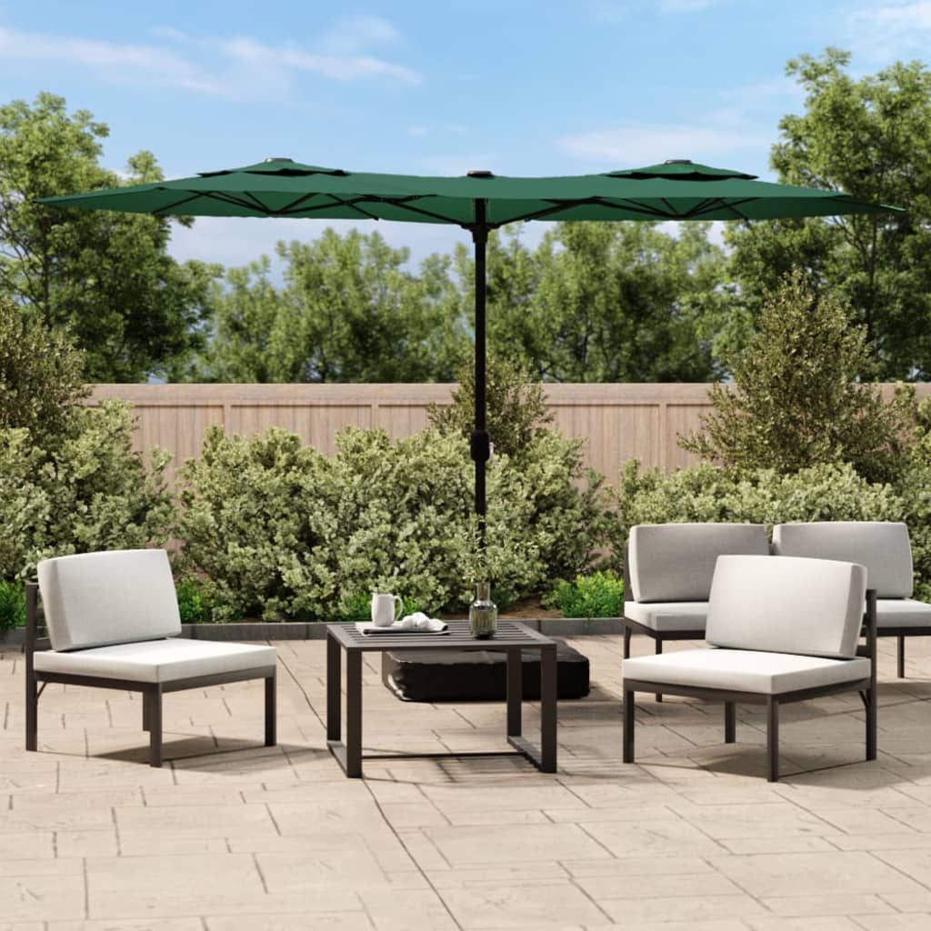 NNEVL Double-Head Parasol with LEDs Green 316x240 cm-0