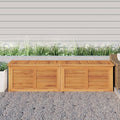 NNEVL Garden Storage Box with Bag 200x50x53 cm Solid Wood Teak-0