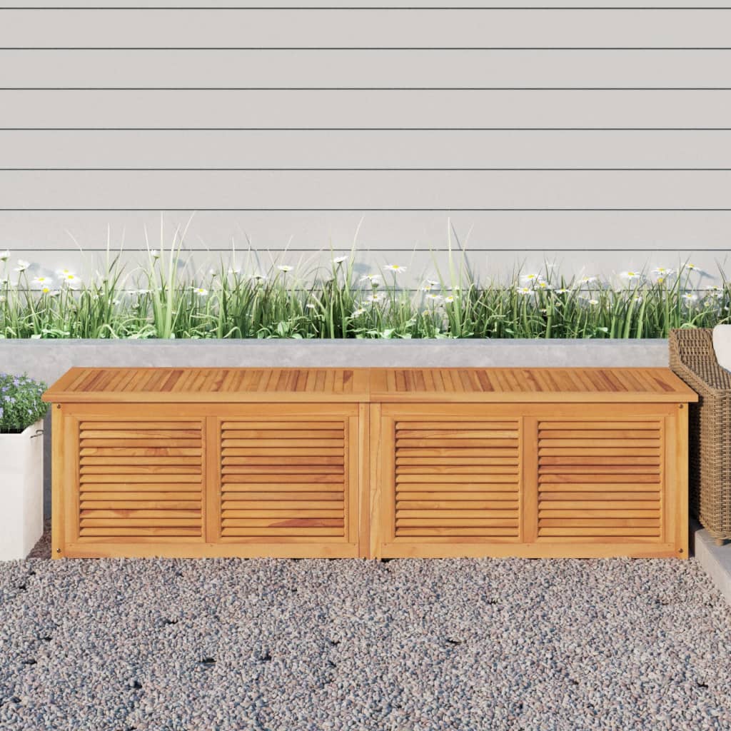 NNEVL Garden Storage Box with Bag 200x50x53 cm Solid Wood Teak-0