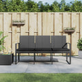 NNEVL 3-Seater Garden Bench with Cushions Dark Grey PP Rattan-0