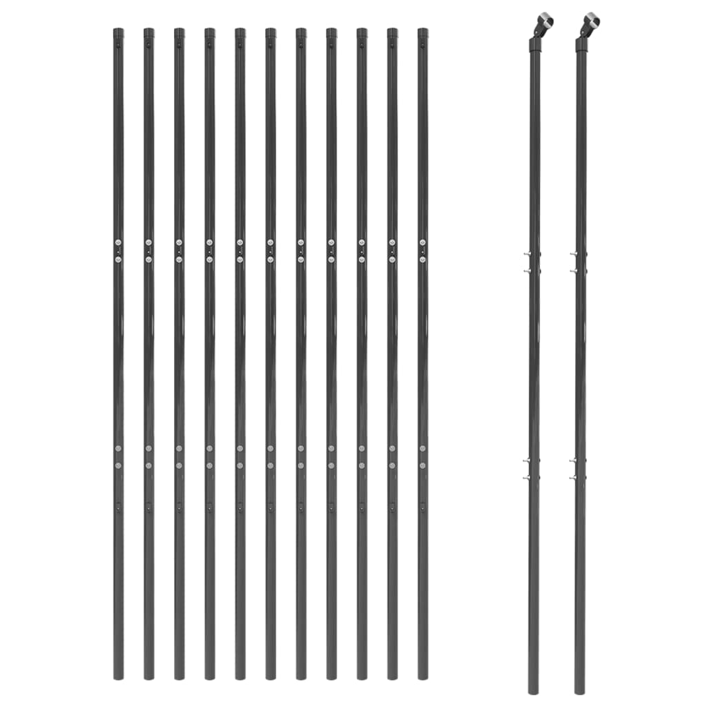 NNEVL Wire Mesh Fence Anthracite 1.4x25 m Galvanised Steel-2