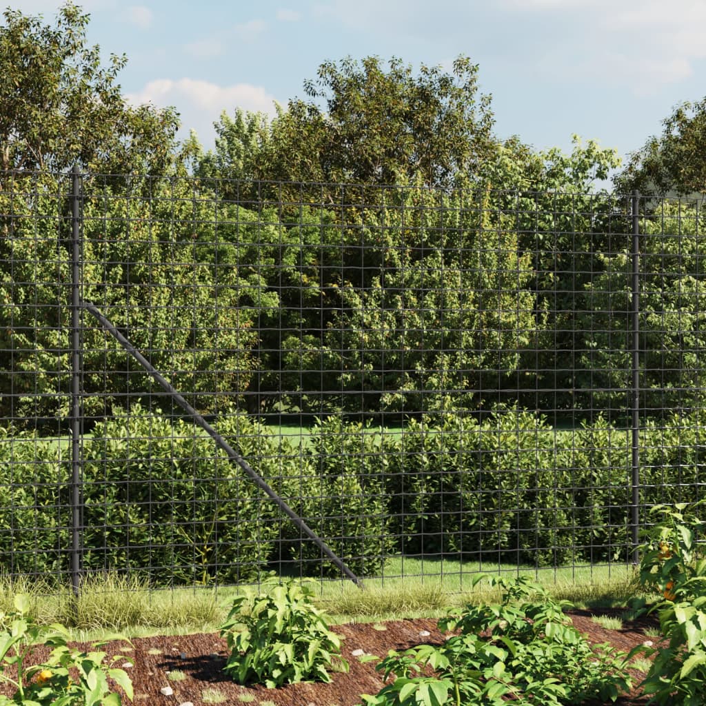 NNEVL Wire Mesh Fence Anthracite 1.4x25 m Galvanised Steel-0
