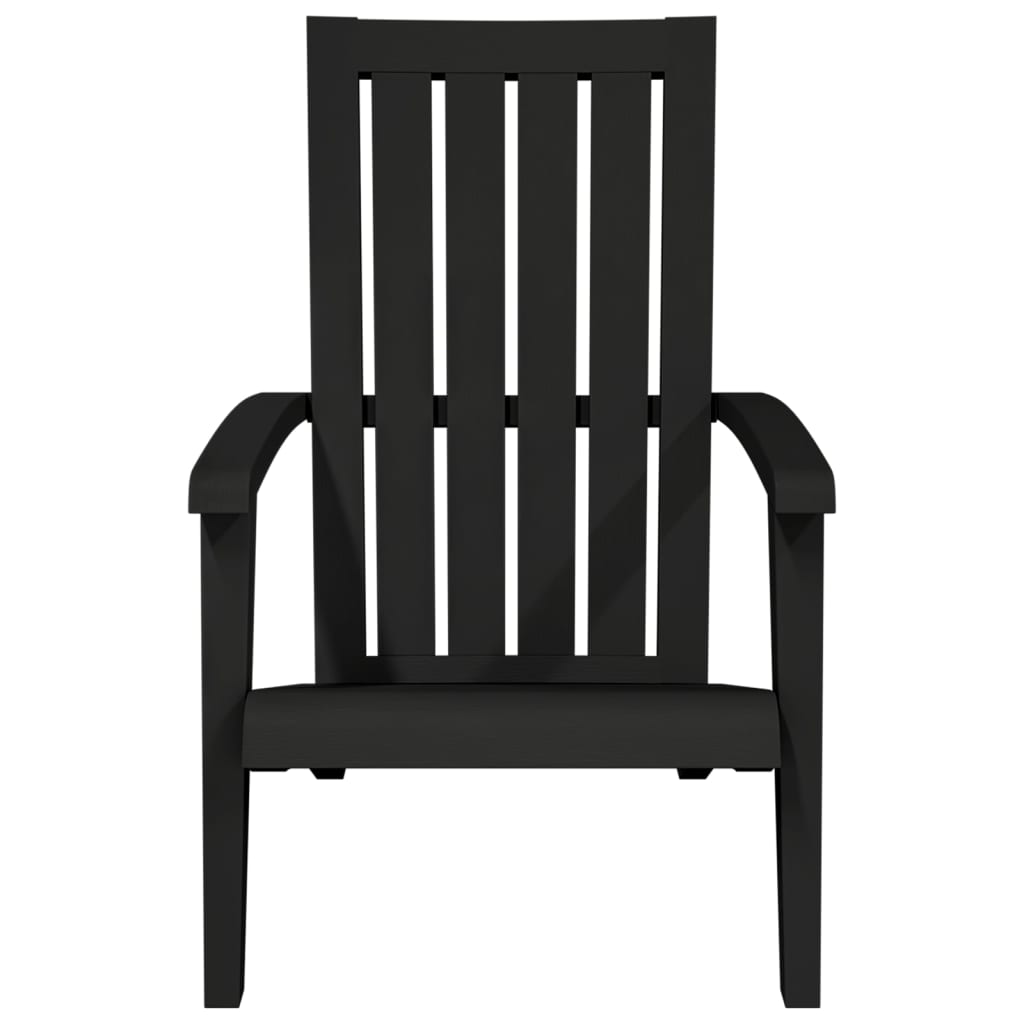 NNEVL Garden Adirondack Chair Black Polypropylene-2