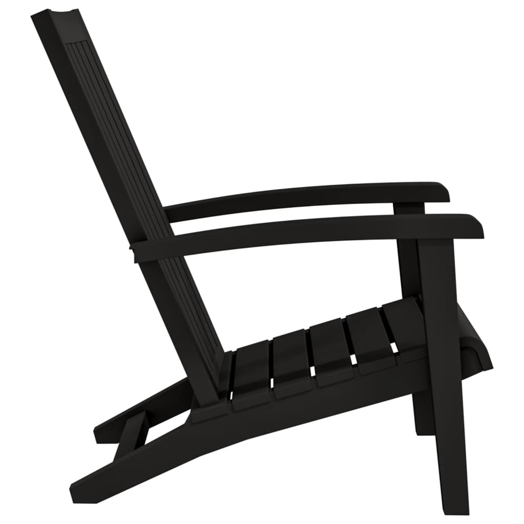 NNEVL Garden Adirondack Chair Black Polypropylene-3