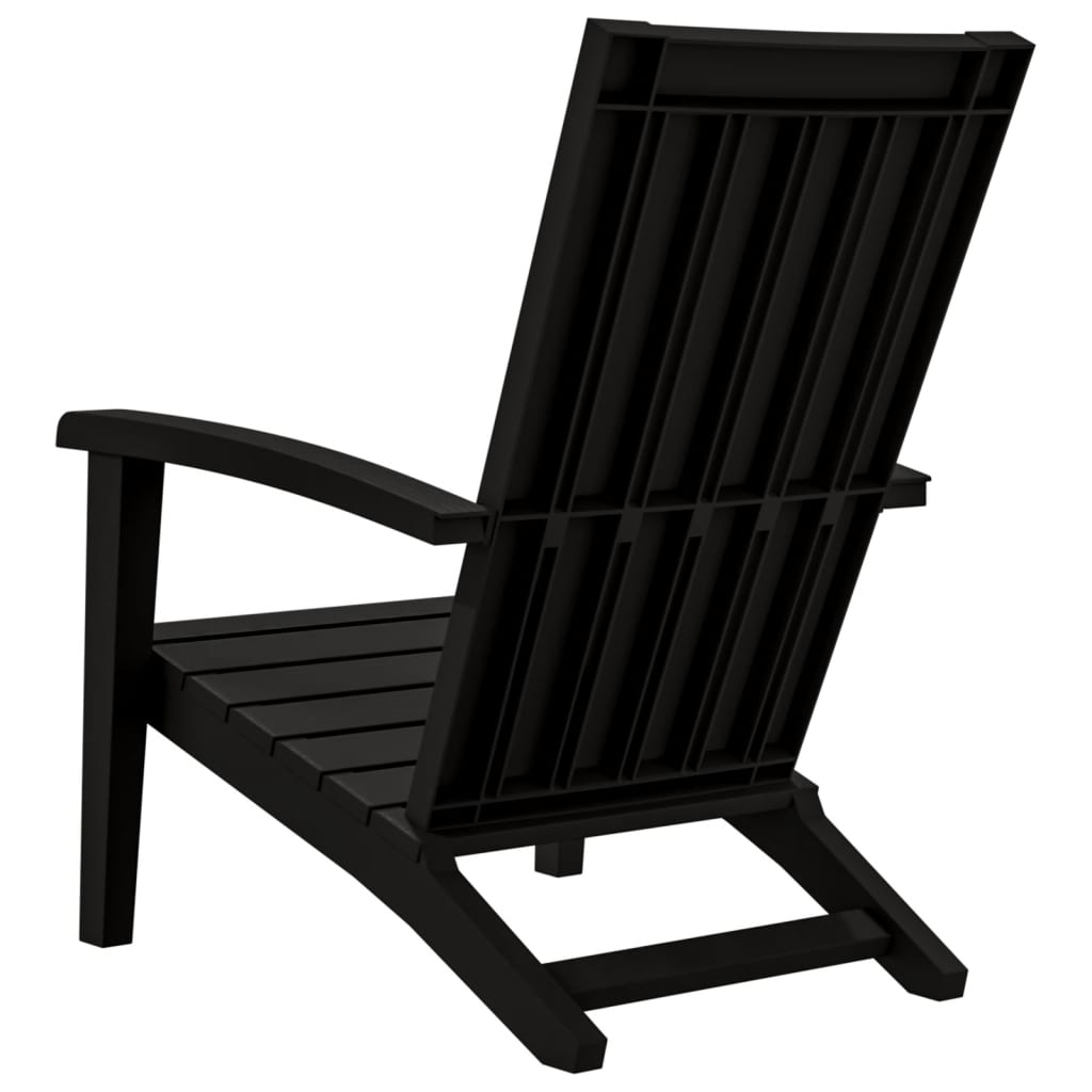 NNEVL Garden Adirondack Chair Black Polypropylene-4