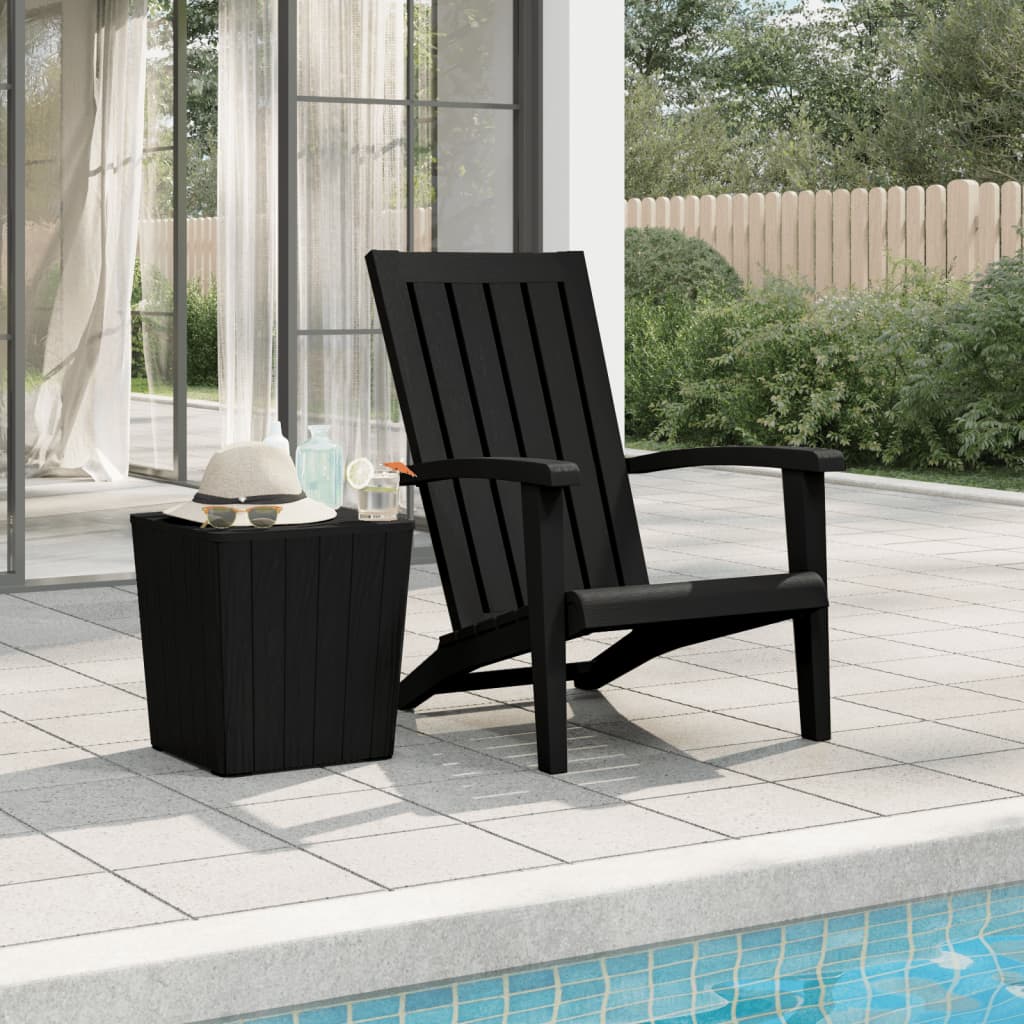 NNEVL Garden Adirondack Chair Black Polypropylene-0