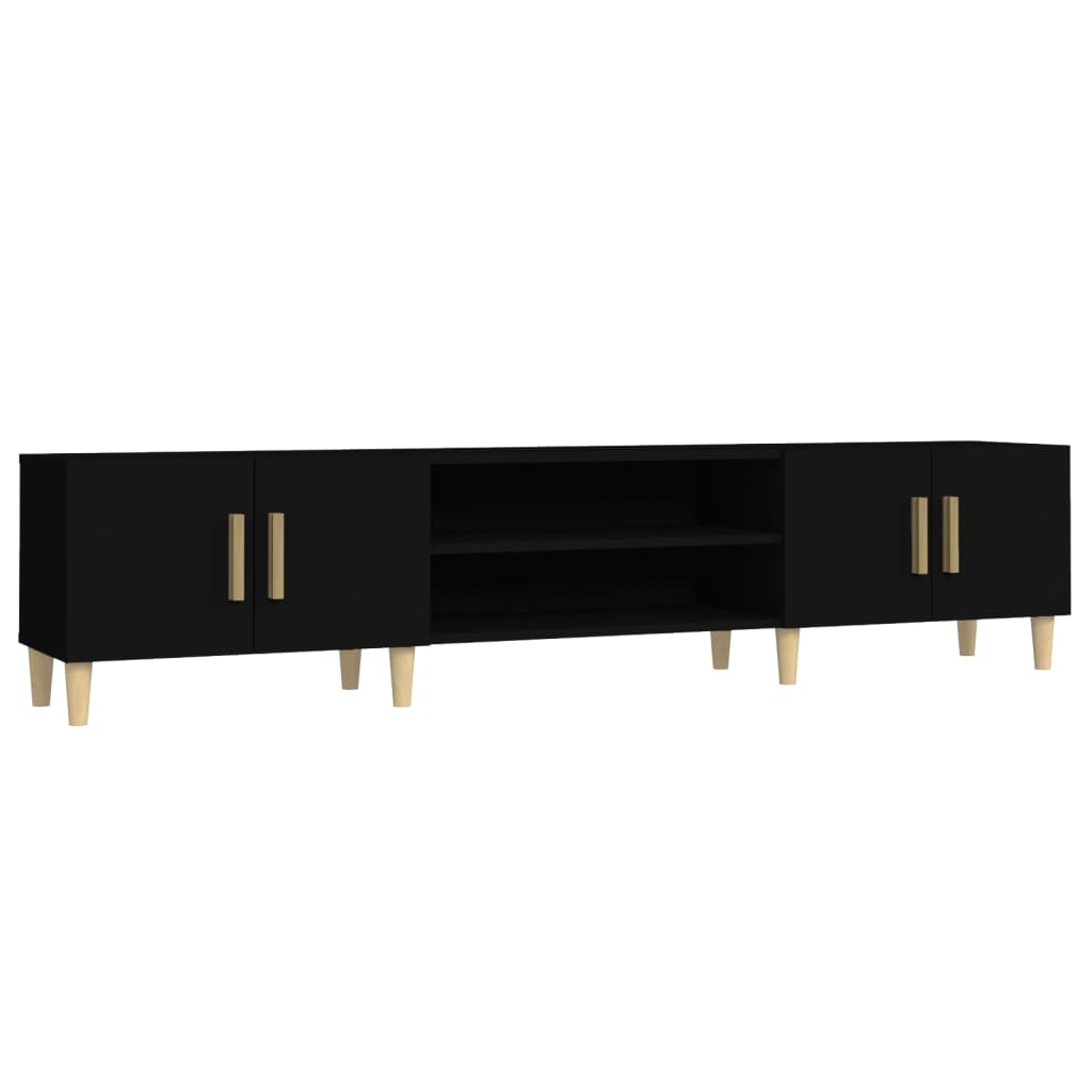 NNEVL TV Cabinet Black 180x31.5x40 cm Engineered Wood-1