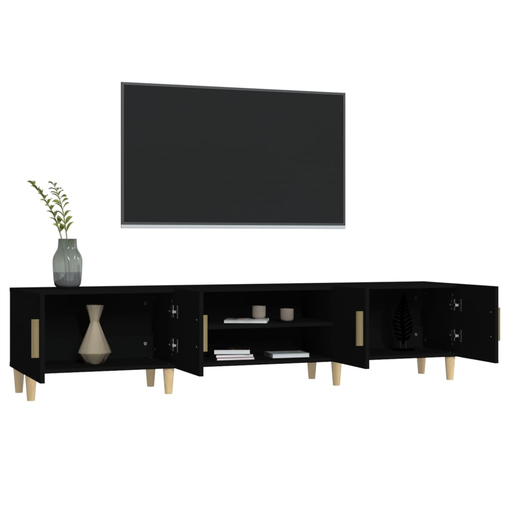 NNEVL TV Cabinet Black 180x31.5x40 cm Engineered Wood-4
