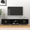 NNEVL TV Cabinet Black 180x31.5x40 cm Engineered Wood-0