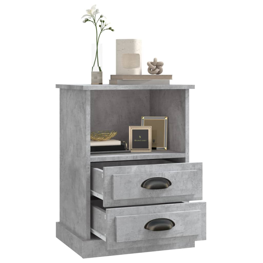 NNEVL Bedside Cabinets 2 pcs Concrete Grey 43x36x60 cm-4