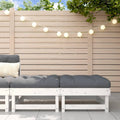 NNEVL Garden Footstools with Cushions 2pcs White Solid Wood Pine-0